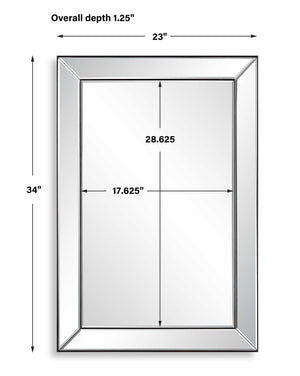 Elegant Rectangular Mirror - Dark Bronze