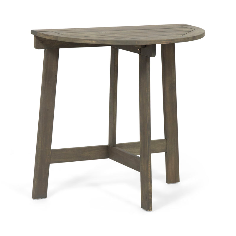 Outdoor Half Round Folding Acacia Wood Bistro Table - R&R Furniture Gallery (Fountain Valley, CA)