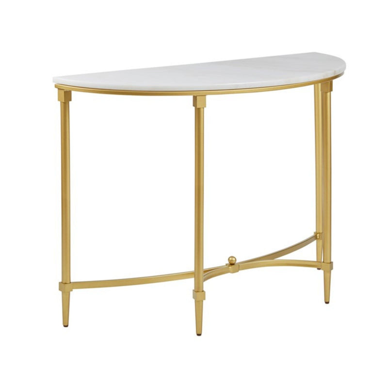 Bordeaux - Console Table - White / Gold - R&R Furniture Gallery (Fountain Valley, CA)