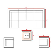 Premium 6 Person Wicker Patio Seating Group With Deep Cushions And Concrete Fire Pit - Gray Mix - R&R Furniture Gallery (Fountain Valley, CA)