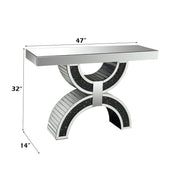 Nysa - Console Table With Faux Crystals - Mirrored - R&R Furniture Gallery (Fountain Valley, CA)