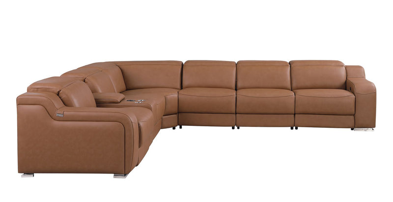 1116 - 7-Piece L-Shaped Sectional Sofa In With 4 Power Recliners & Power Headrests