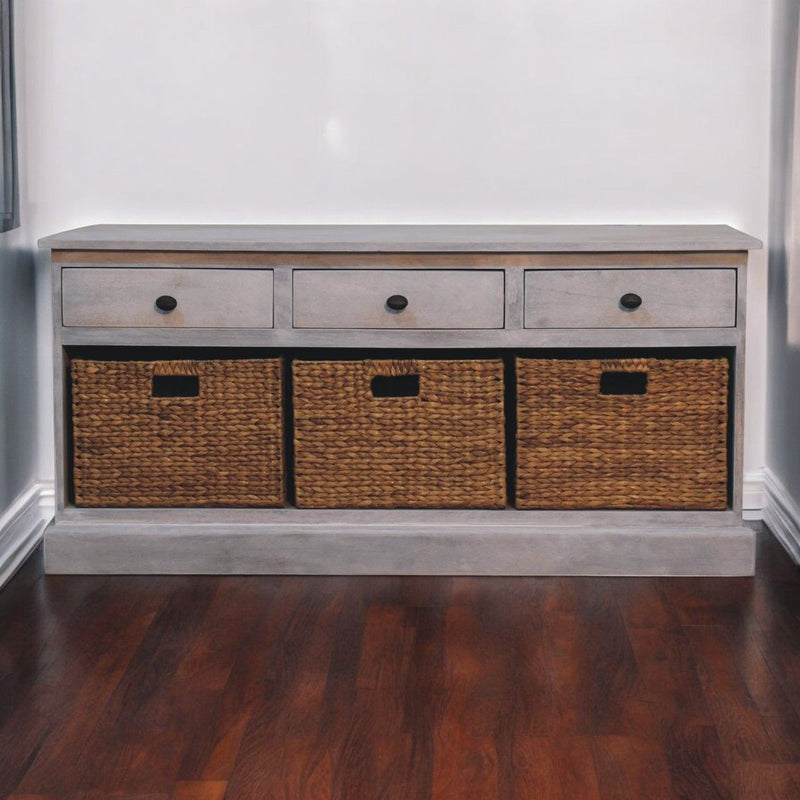 Basket Storage Cabinet - Gray Ash - R&R Furniture Gallery (Fountain Valley, CA)