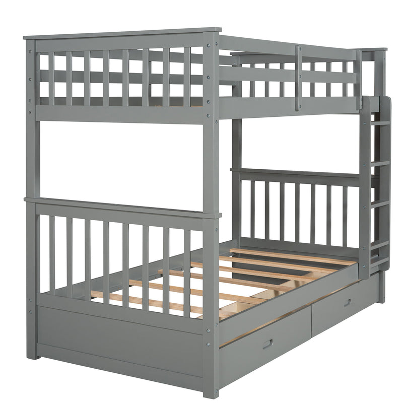 Bunk Bed With Ladders And 2 Storage Drawers - R&R Furniture Gallery (Fountain Valley, CA)