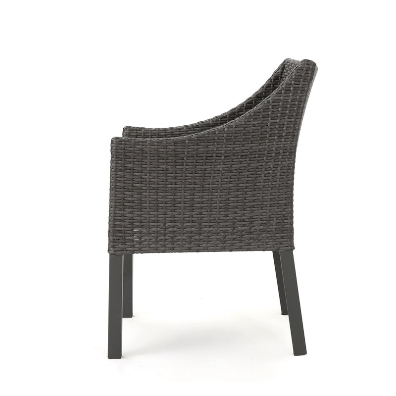 Outdoor Rattan Dining Chair With Straight Legs And Sloped Arms (Sey of 2) - R&R Furniture Gallery (Fountain Valley, CA)
