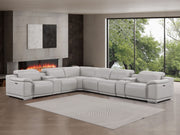 2679 - 8-Piece L-Shaped Power Reclining Sectional In Genuine Leather (4 Recliners) - R&R Furniture Gallery (Fountain Valley, CA)