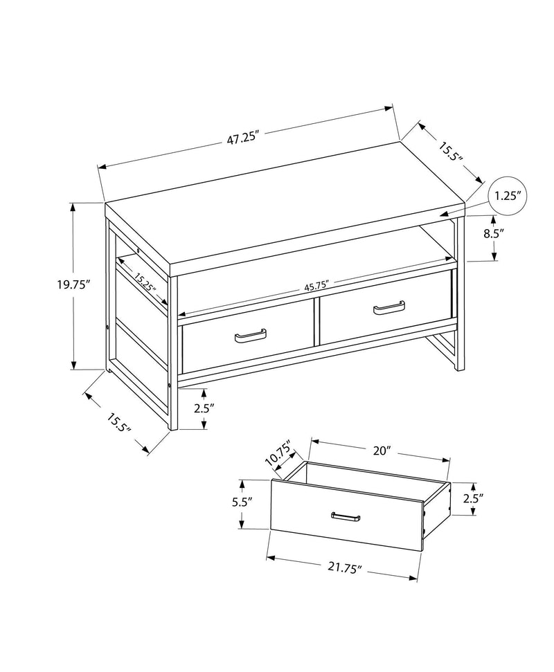 TV Stand, Console, Media Entertainment Center, Storage Drawers, Living Room, Bedroom, Contemporary, Modern - R&R Furniture Gallery (Fountain Valley, CA)
