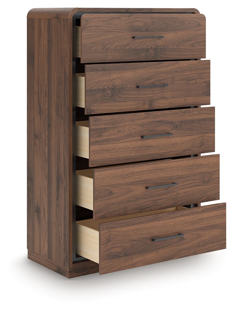 Fortlorn - Five Drawer Chest - Walnut Brown - R&R Furniture Gallery (Fountain Valley, CA)