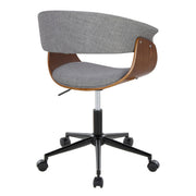 Lumi Source Vintage Mod mid-century modern office desk chair with wooden armrests and upholstered seat, stylish and ergonomic.