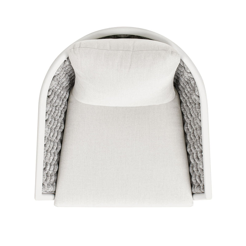 Rowan - Rope Barrel Back Patio Accent Arm Chair (Set of 2) - Optic White - R&R Furniture Gallery (Fountain Valley, CA)