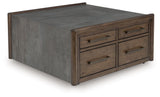 Kallenny - Square Cocktail Table - Brown / Gray - R&R Furniture Gallery (Fountain Valley, CA)