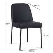 Set of two TOV Furniture Sydney dining chairs with sleek design and wooden legs, perfect for modern kitchen or dining room.