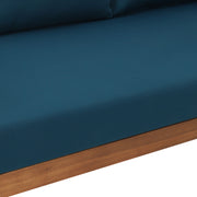 Noble House Claremont 3-seater teak acacia wood daybed sofa with water-resistant cushions, ideal for outdoor lounging.