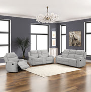 Galya - Motion Sofa - Light Gray Chenille - R&R Furniture Gallery (Fountain Valley, CA)