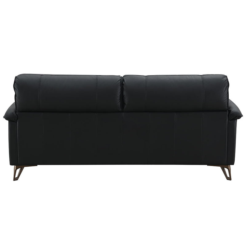 Eilene - Loveseat - Black Top Grain Leather - R&R Furniture Gallery (Fountain Valley, CA)