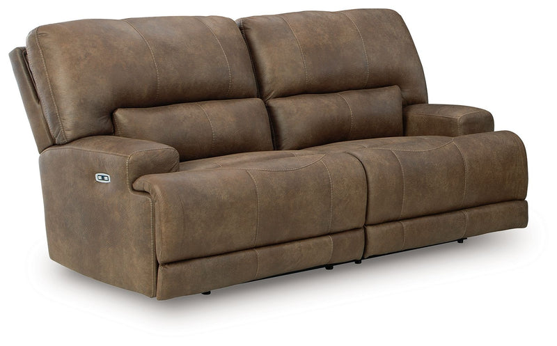 Beckley Place - 2 Seat Power Reclining Sofa With Adjustable Headrest - Earth - R&R Furniture Gallery (Fountain Valley, CA)