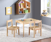 Della - 3 Piece Solid Wood Kids Table & Two Chair Set - Natural - R&R Furniture Gallery (Fountain Valley, CA)