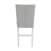 Elizaveta - Counter Height Chair (Set of 2) - Gray Velvet &White High Gloss - R&R Furniture Gallery (Fountain Valley, CA)