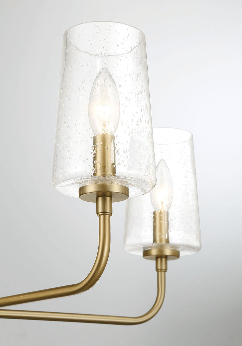 Dazzle - 5 Lights Chandelier With Clear Seeded Satin - Antique Brass / Clear / Gold - R&R Furniture Gallery (Fountain Valley, CA)