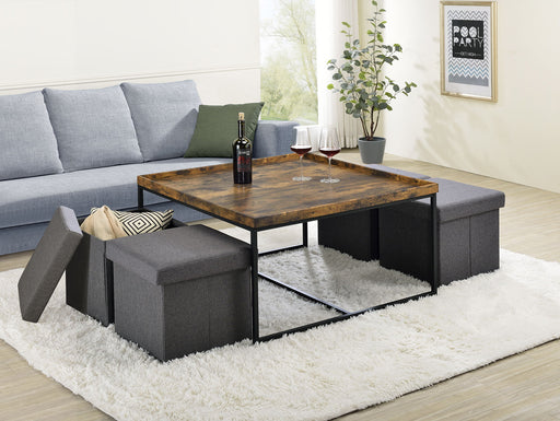 Vinny - Wood Grain Coffee Table Set With Raised Edges - R&R Furniture Gallery (Fountain Valley, CA)