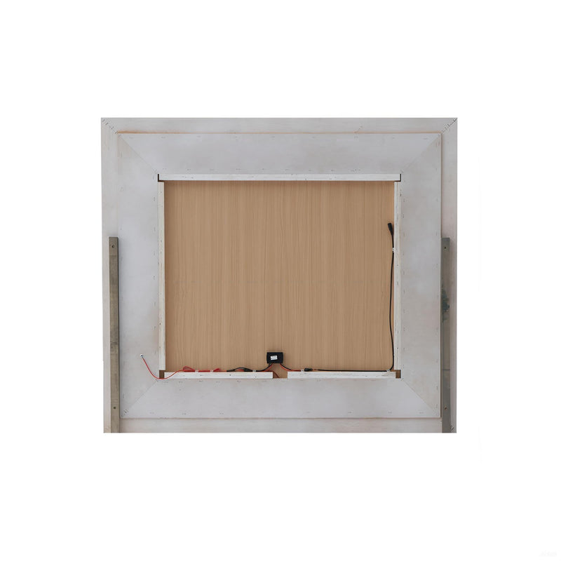 White Hollywood Hills mirror by Glory Furniture featuring a sleek, modern design with a reflective glass surface.
