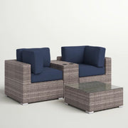 Wicker Seating Group Set With Table And Cushions - R&R Furniture Gallery (Fountain Valley, CA)