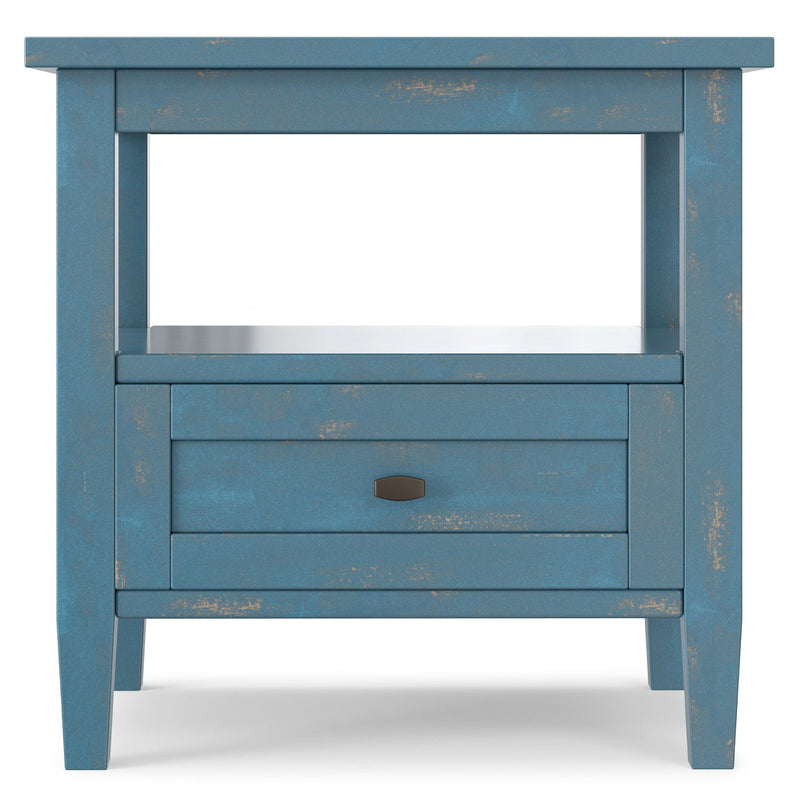 Handcrafted Warm Shaker coffee table by Simpli-Home featuring a wooden finish and sturdy design.