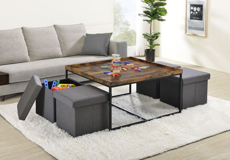 Vinny - Wood Grain Coffee Table Set With Raised Edges - R&R Furniture Gallery (Fountain Valley, CA)