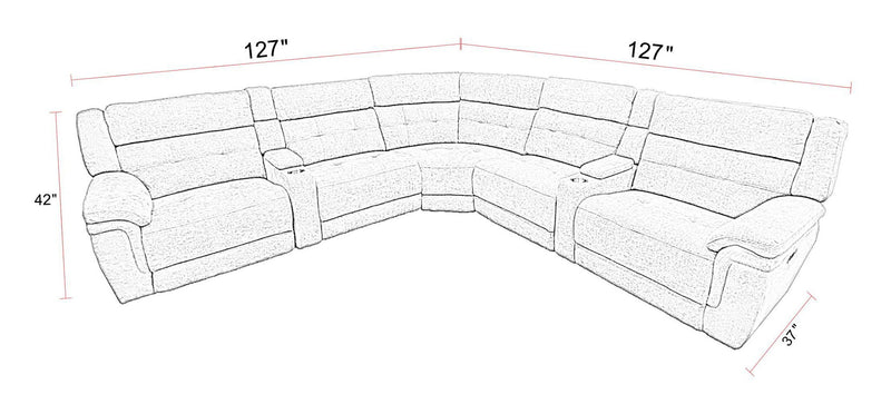 Richland - Modular Power Reclining Sectional With Power Adjustable Headrests
