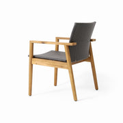 Tranquilize - Outdoor Wooden Club Chair With Woven Wicker Seat And Back (Set of 2) - Light Brown - R&R Furniture Gallery (Fountain Valley, CA)