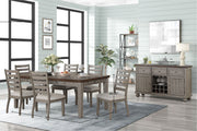 2 Tone 6 Drawer Dining Table - Gray - R&R Furniture Gallery (Fountain Valley, CA)