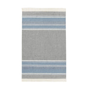 Capri Blue and Dark Gray Lima throw blanket by Classic Home, soft woven throw with stylish color combination and cozy texture.