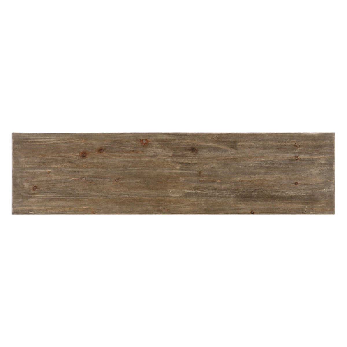 Uttermost Layton geometric accent console cabinet in light brown wood with sleek modern design and gold accents.