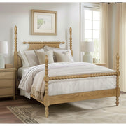 Queen Bed Turned Legs - Natural - R&R Furniture Gallery (Fountain Valley, CA)