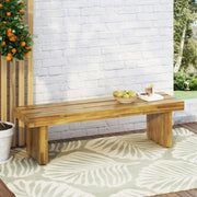 Nahanni - Rustic Acacia Wood Bench With Slat Design - Natural - R&R Furniture Gallery (Fountain Valley, CA)