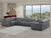 2679 - 8-Piece U-Shaped Power Reclining Sectional In Genuine Leather (2 Recliners) - R&R Furniture Gallery (Fountain Valley, CA)