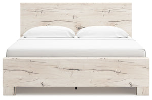Signature Design by Ashley Lawroy panel bed with built-in storage drawers in a modern wood finish.