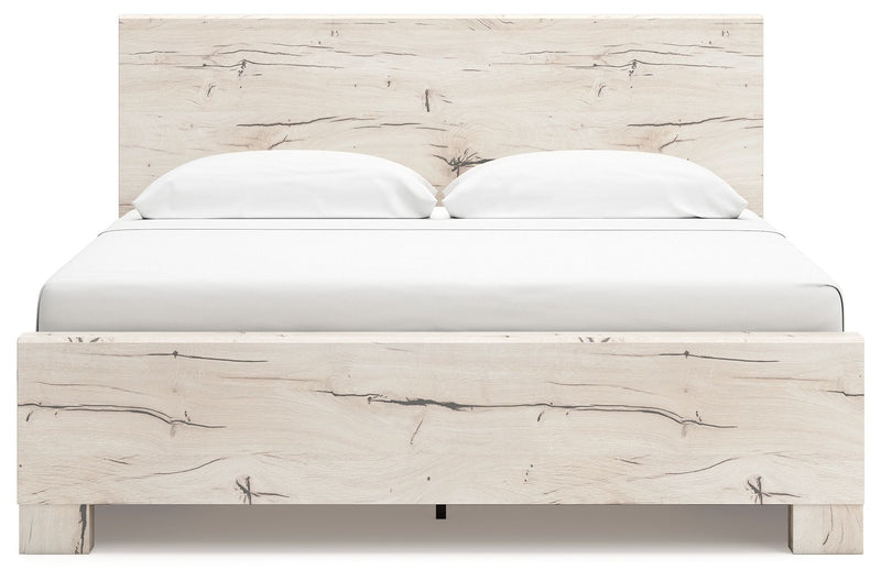 Signature Design by Ashley Lawroy panel bed with built-in storage drawers in a modern wood finish.