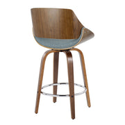 Lumi Source Fabrizzi mid-century modern fixed height counter stool set with swivel, round footrest, and sleek design.