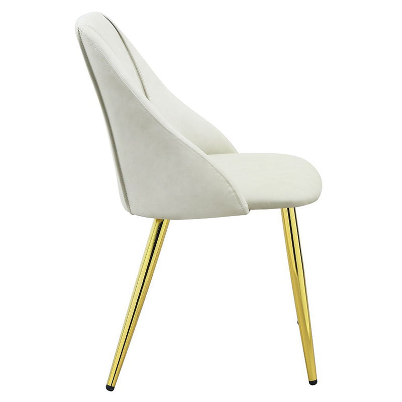 Gaines - Side Chair (Set of 2) - White Synthetic Leather - R&R Furniture Gallery (Fountain Valley, CA)