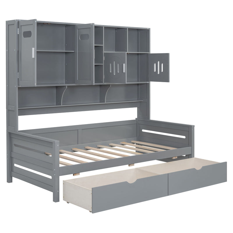 Daybed With All-In-One Cabinet And Shelf - R&R Furniture Gallery (Fountain Valley, CA)