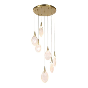Deluge - 7 Light LED Pendant - Brass