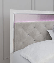 Altyra - King Panel Bed With Upholstered Headboard - White - R&R Furniture Gallery (Fountain Valley, CA)
