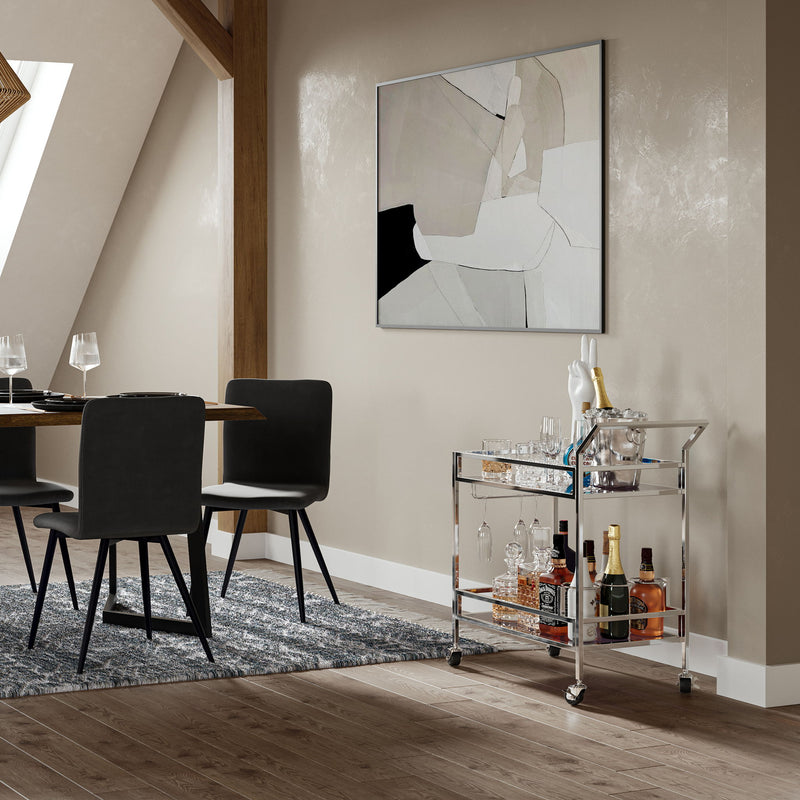 Watts - Bar Cart - Chrome - R&R Furniture Gallery (Fountain Valley, CA)