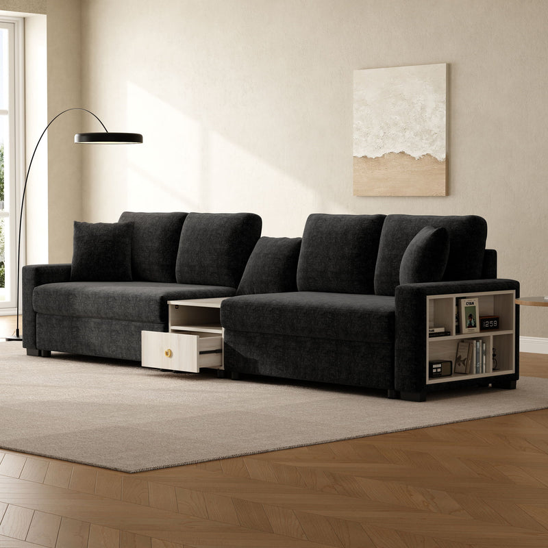 Modular Sofa Couch With Storage Armrest And Center Console - R&R Furniture Gallery (Fountain Valley, CA)