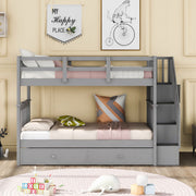 Stairway Bunk Bed With Storage And Guard Rail For Bedroom - R&R Furniture Gallery (Fountain Valley, CA)