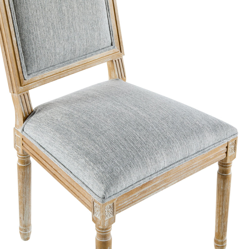 French Country Style Dining Chair With Upholstered Seating And Fluted Legs - R&R Furniture Gallery (Fountain Valley, CA)