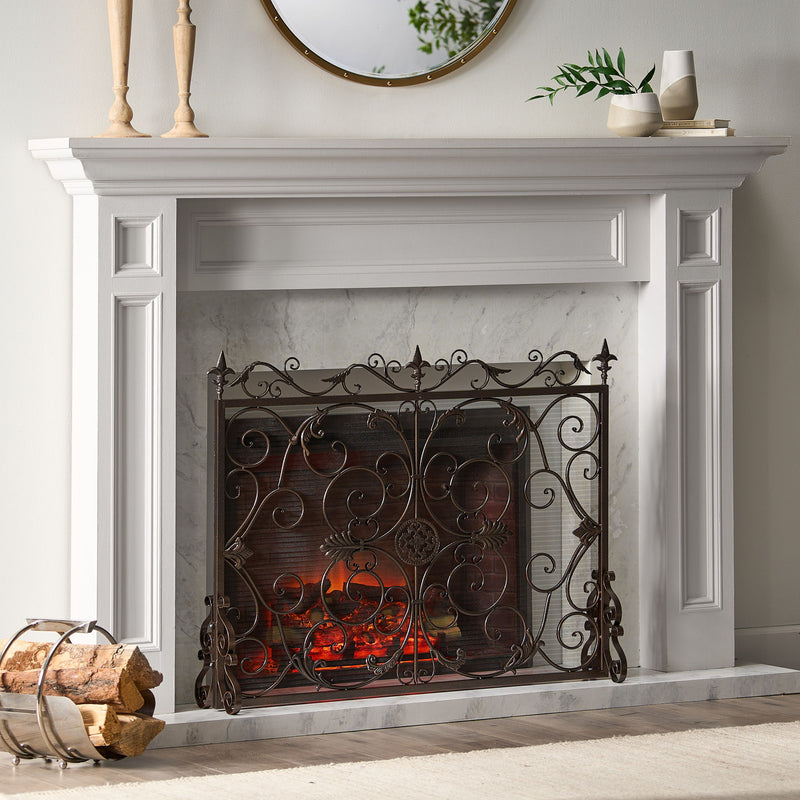 Darcie - Wrought Fireplace Screen, Ornate Design - R&R Furniture Gallery (Fountain Valley, CA)