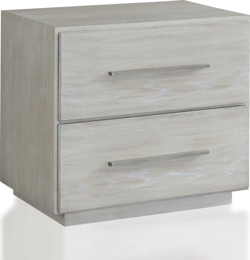 Destination Two Drawer Nightstand in Cotton Grey