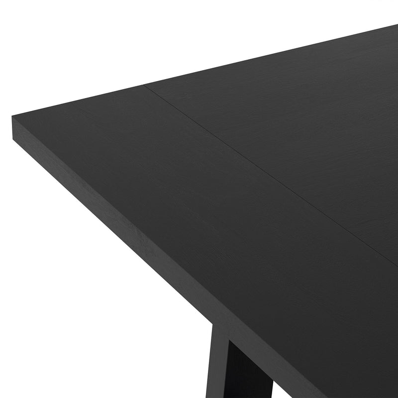 Simpli-Home Whitley dining table with wood finish and rectangular top, ideal for modern dining rooms.